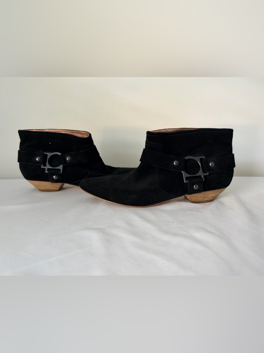 Belle Sigerson Morrison Low Ankle Booties 11 black suede